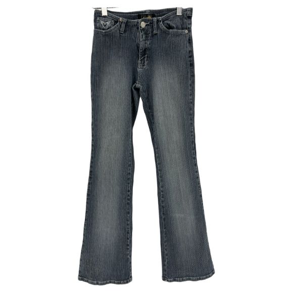 Juniors Y2K Jeans Size 7 Angels Flair Ribbed Vintage - Picture 1 of 9